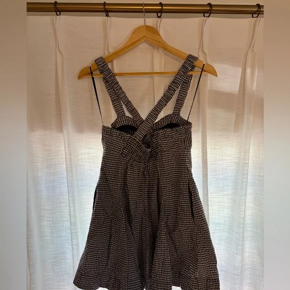 Anthropologie Black and White Gingham Mini Dress - Picture 7 of 7